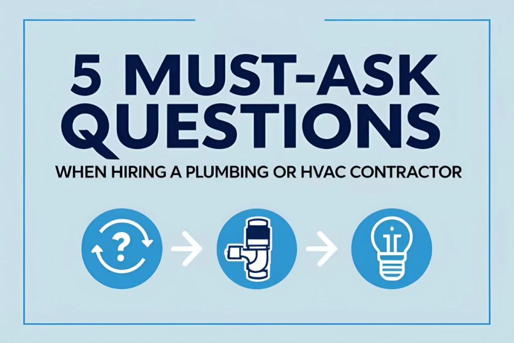 5 Must-Ask Questions When Hiring a Plumbing or HVAC Contractor